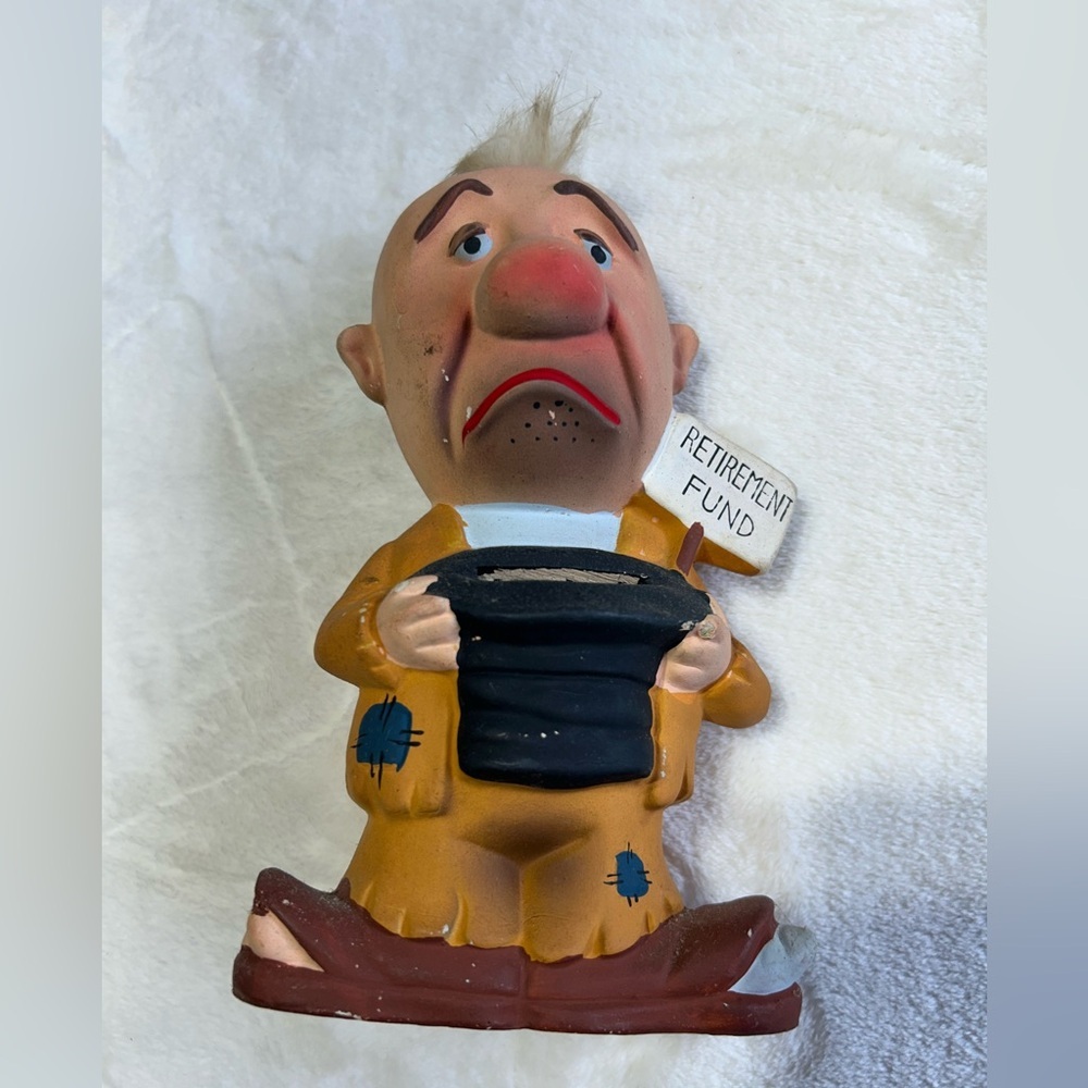 Vintage 1960s Retirement Fund Piggy Bank Figurine